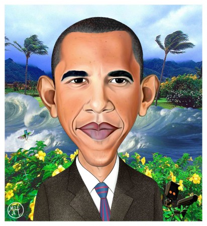 Barack Hussein Obama, born 1961 in Honolulu, Hawaii. 